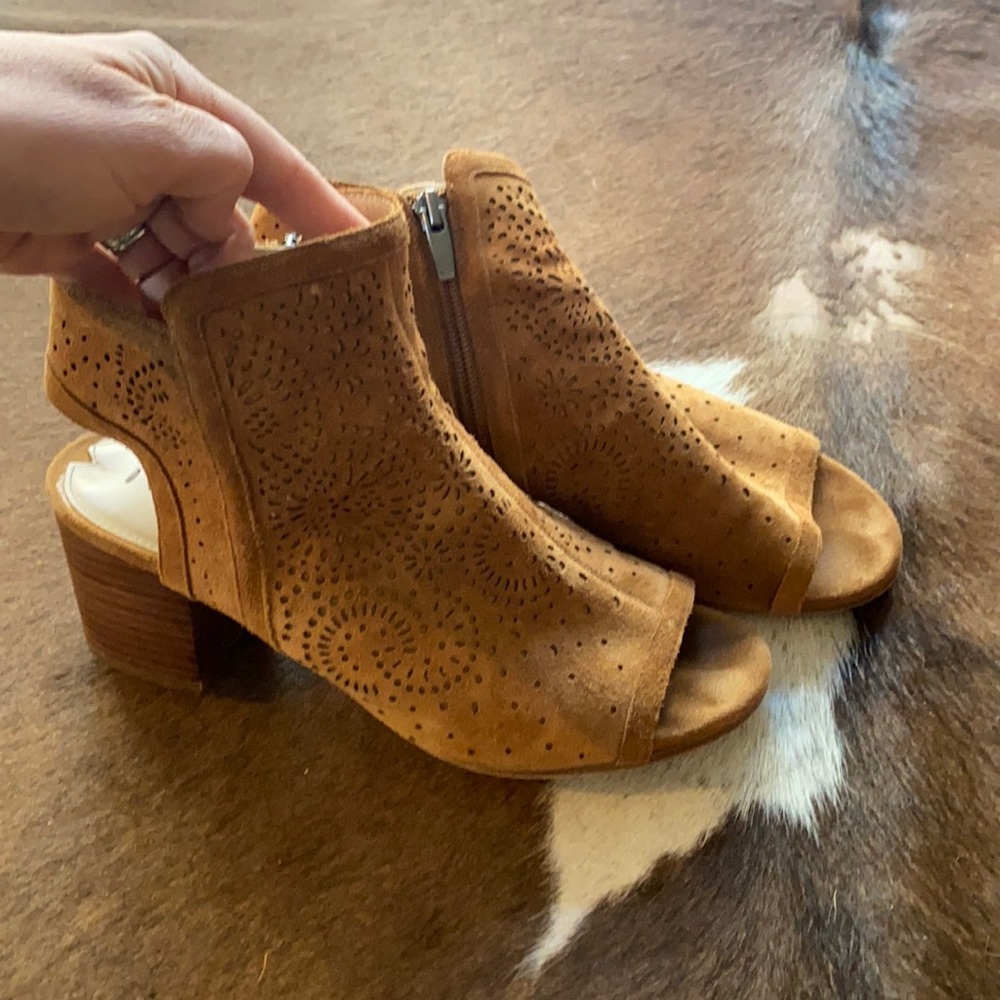 Peep toe booties